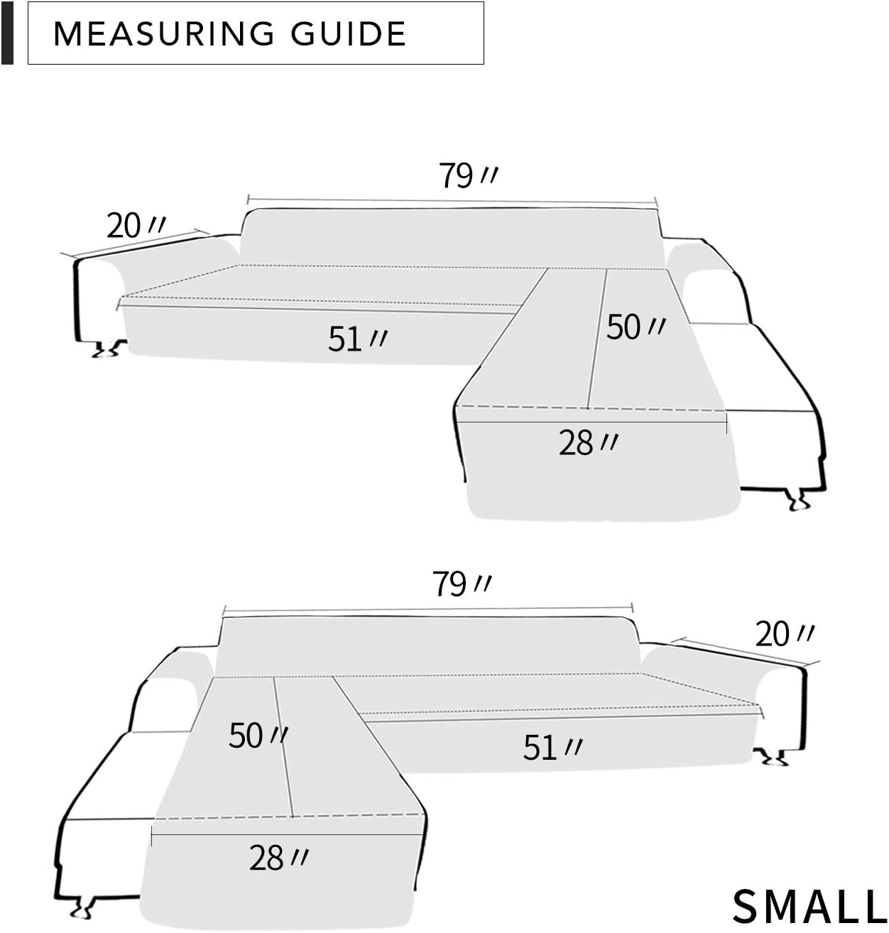 Easy-Going L Shape Sofa Slipcover - Sectional Couch Cover Chaise Cover - Reversible, Pet & Kid Friendly - Coffee/Coffee