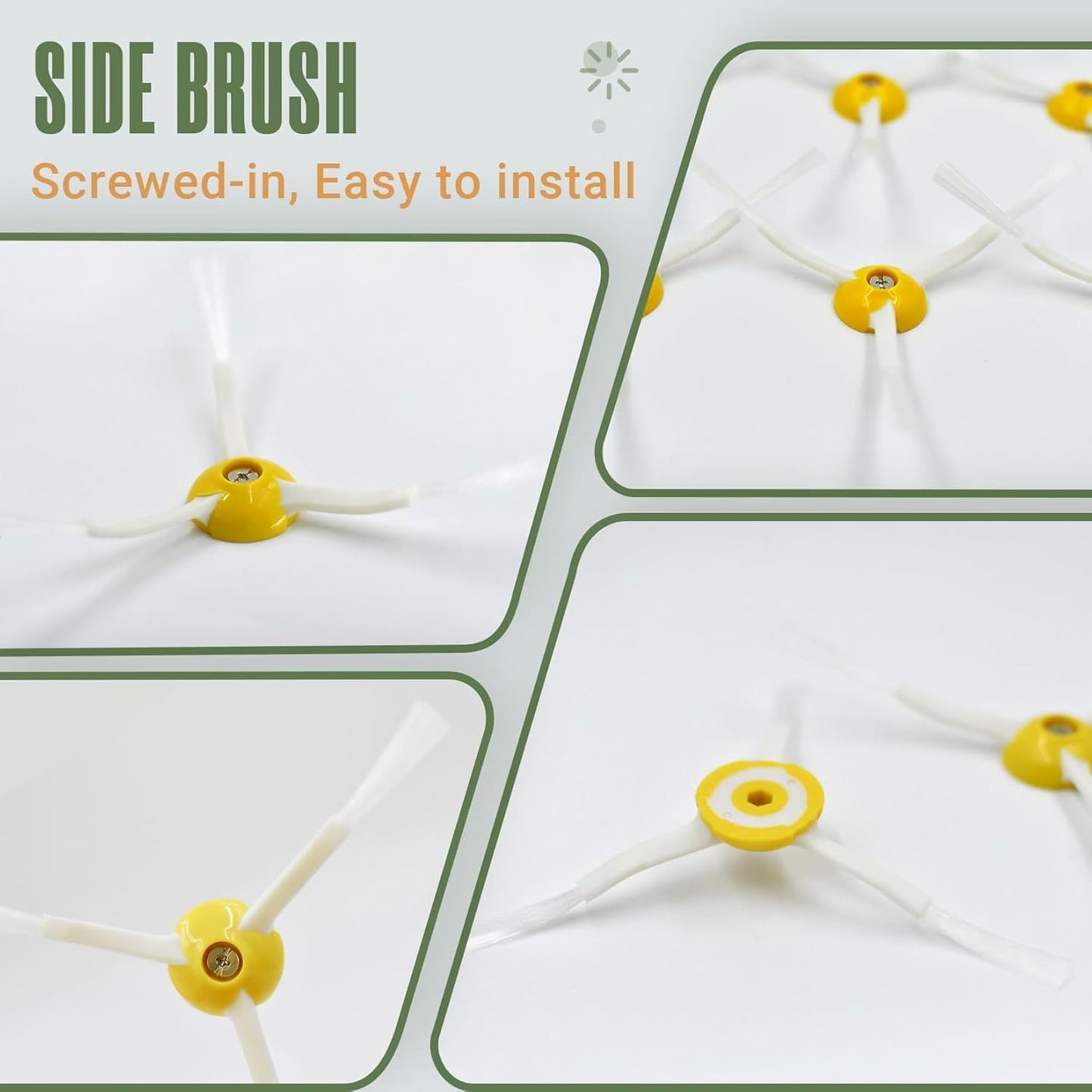 Replacement Parts Accessories Kit for iRobot Roomba 675 694 692 614 670 677 671 691 676 639 679 615 600 Series Robot Vacuum Attachment, 1 Bristle Brush, 6 Side Brush, 4 Filter