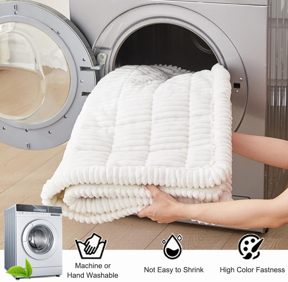 Couch Cover for Dogs Washable, Fuzzy Pet Couch Covers for 3 Cushion Sofa Pet Friendly, Non Slip Sofa Cover (White, 27.6" x 59"/70 x 150cm)