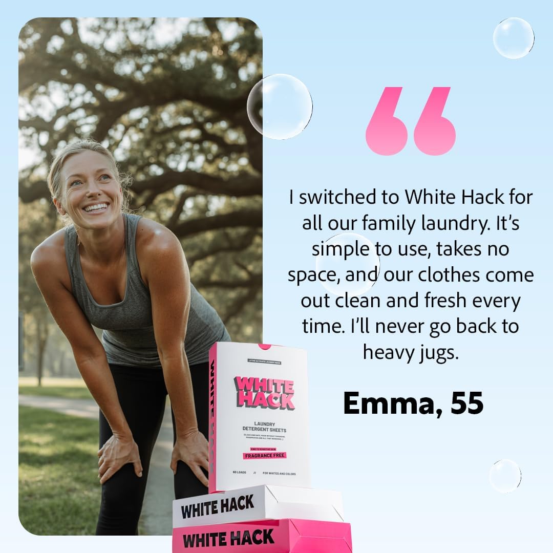 Fragrance Free Laundry Detergent Sheets | Clothes Detergent Laundry Soap Sheets for Travel - Mess-Free, Ultra Concentrated, Recyclable Packaging, Stain Fighting | Unscented, 60 Count