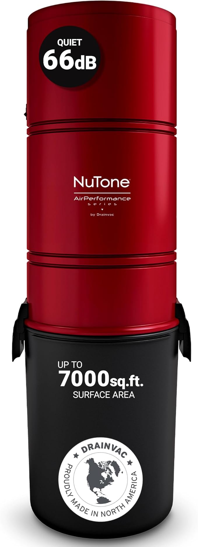 Broan-nutone 650 Air watts Residential Central Vacuum System - Advanced HEPA Filtration with 99.97% dust and microparticle Capture, Anti-Vibration, Powerful Suction