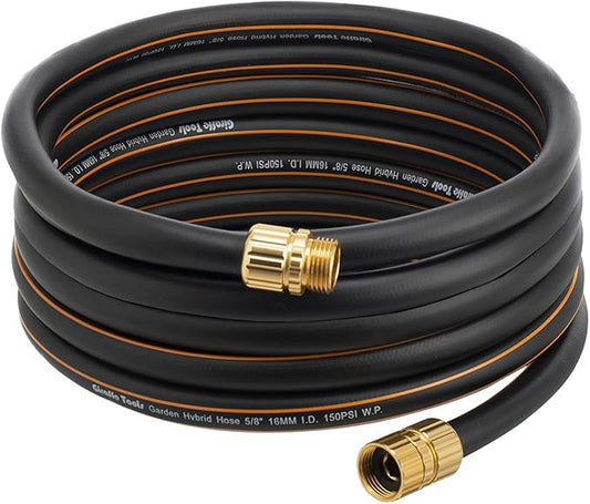 Giraffe Hybrid Garden Hose 5/8" x 25ft, Custom Length, NO Kink, Flexible, Leakproof Hose with Male to Female Fittings, 600 Burst PSI