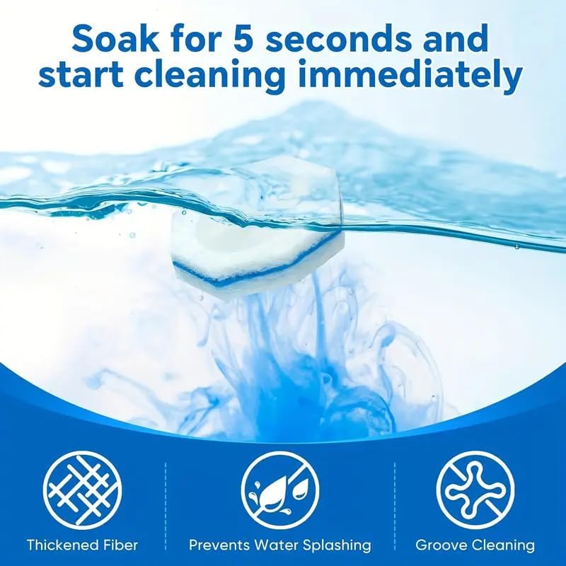 Disposable Toilet Wand Refill Compatible with Clorox Toilet Brush, 60 Count Disposable Heads for Deep Cleaning