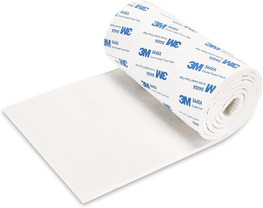 Felt Furniture Pads, Non Slip Self Adhesive Cuttable Felt Tape White Heavy Duty Felts Strip Roll for Protecting Hardwood Floors Chair Wall Protector (40 x 5 x 0.12 Inch)