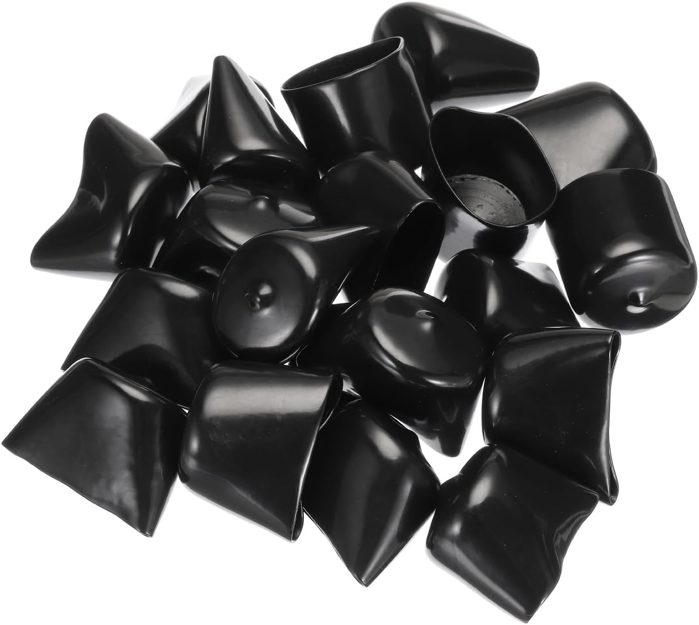 uxcell 20pcs Rubber End Caps 32mm ID Vinyl PVC Round Tube Bolt Cap Cover Screw Thread Protectors Black