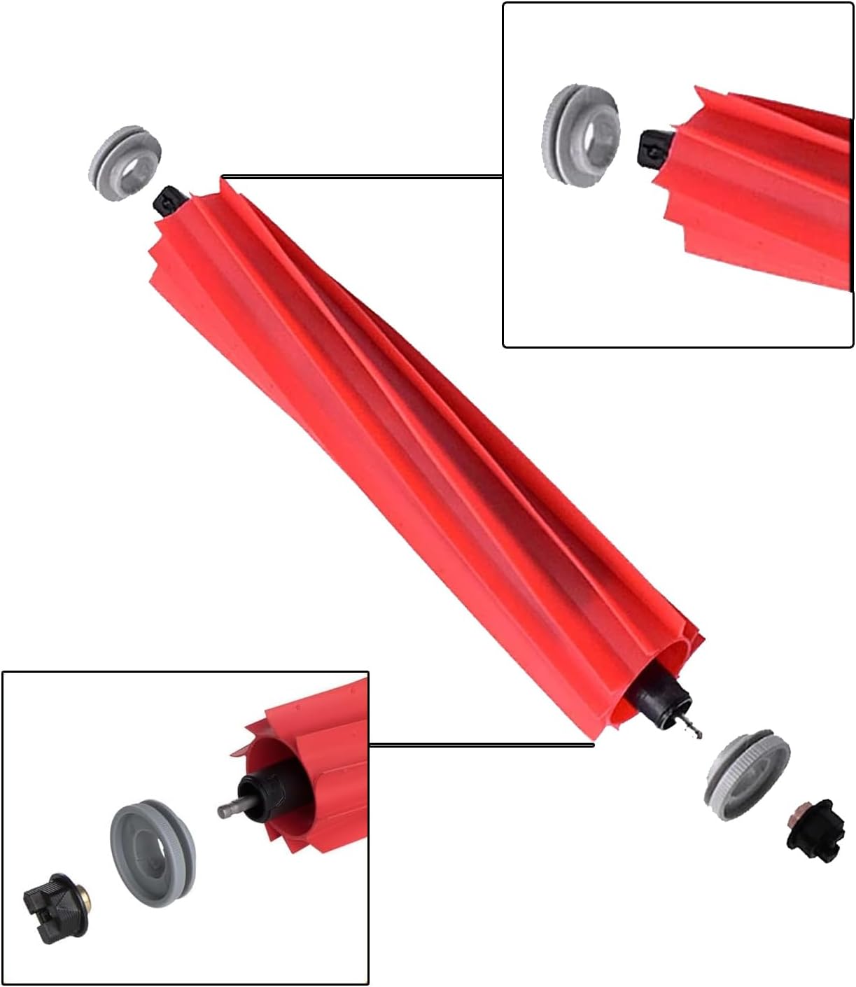 Replacement Roller Brushes, Rubber Main Brush Replacement Parts for roborock Q Revo Series, S7, S7+, S7 MaxV, S7 MaxV Plus, S7 Max Ultra, T7S, T7S Plus, QV 35A, Q7 Series Robot Vacuum.