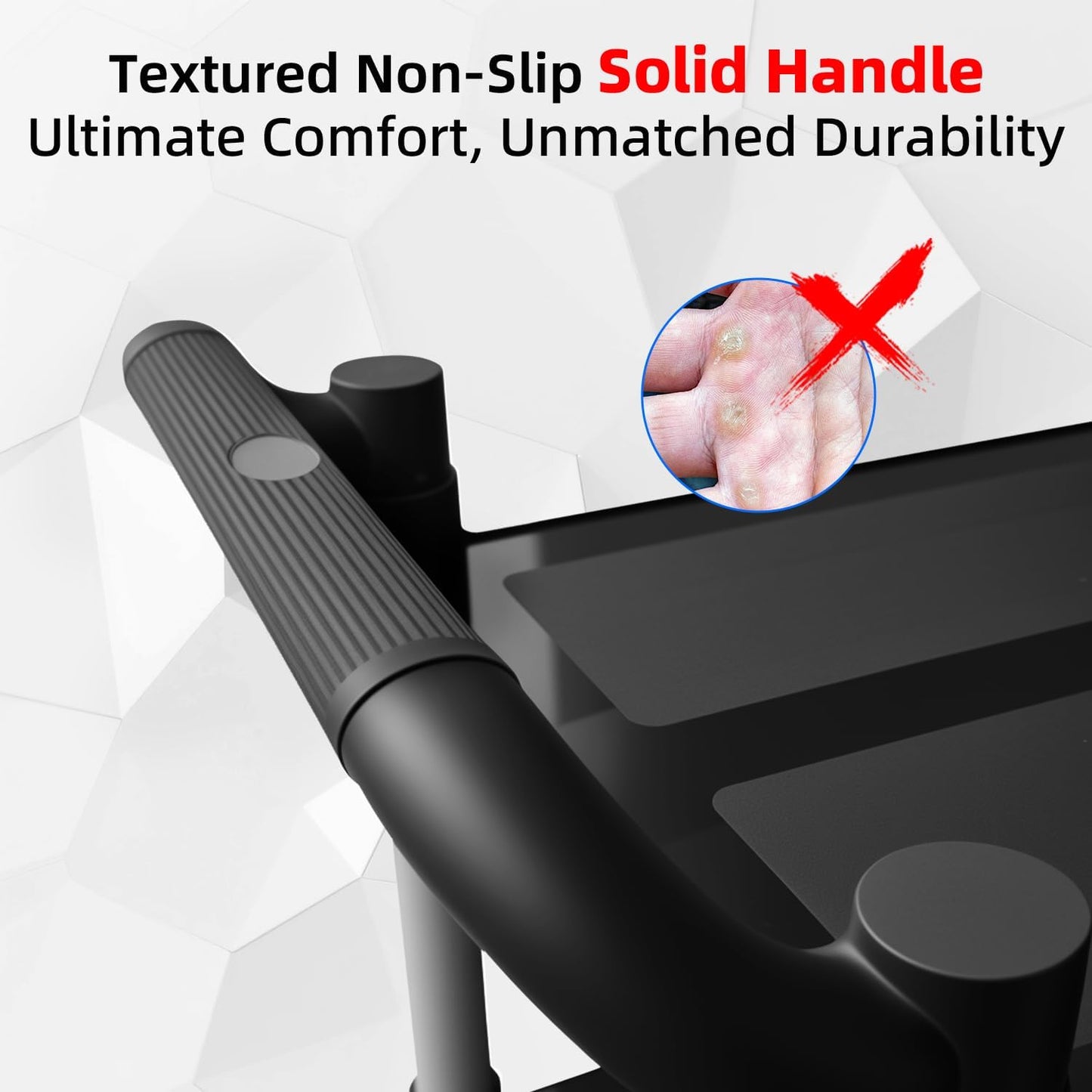 Plastic Utility Cart with Anti-Tangle Wheels, Solid Armrests, 350 Lbs Heavy Duty Capacity, 3-Tier Rolling Serving Cart for Home, Office, Restaurant, Warehouse.34.2" × 17" × 37"