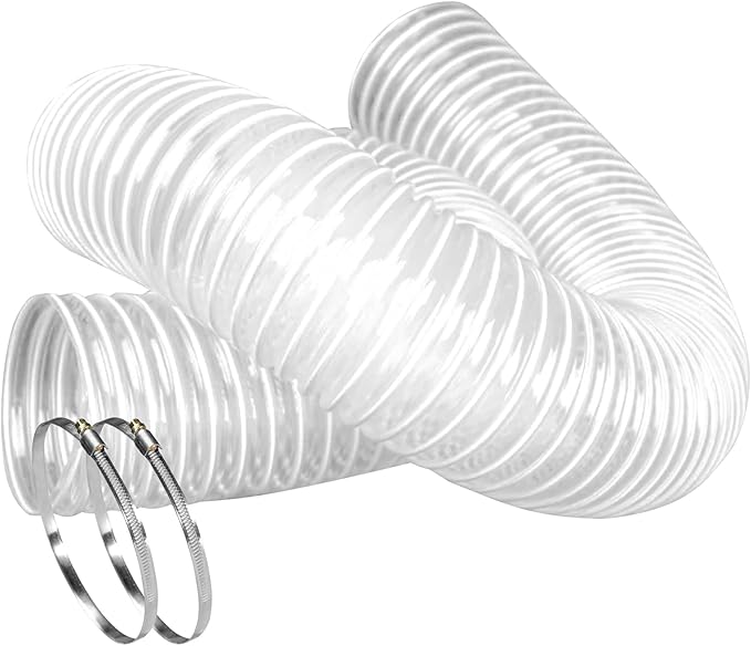 PVC Dust Collection Hose 6" x 10', Puncture Resistant Clear PVC Dust Collection Hose for dust collection systems by Oycevila