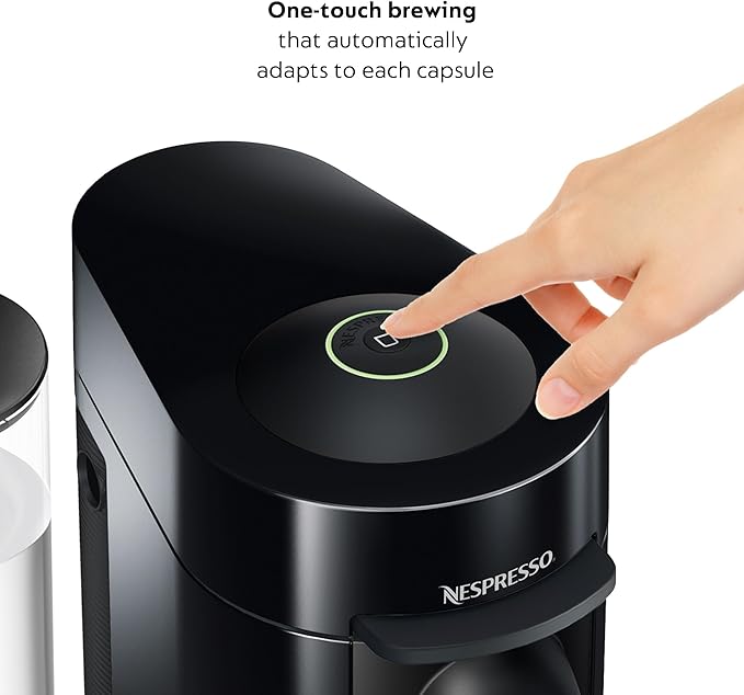 Nespresso VertuoPlus Coffee and Espresso Machine by De'Longhi with Milk Frother, Ink Black