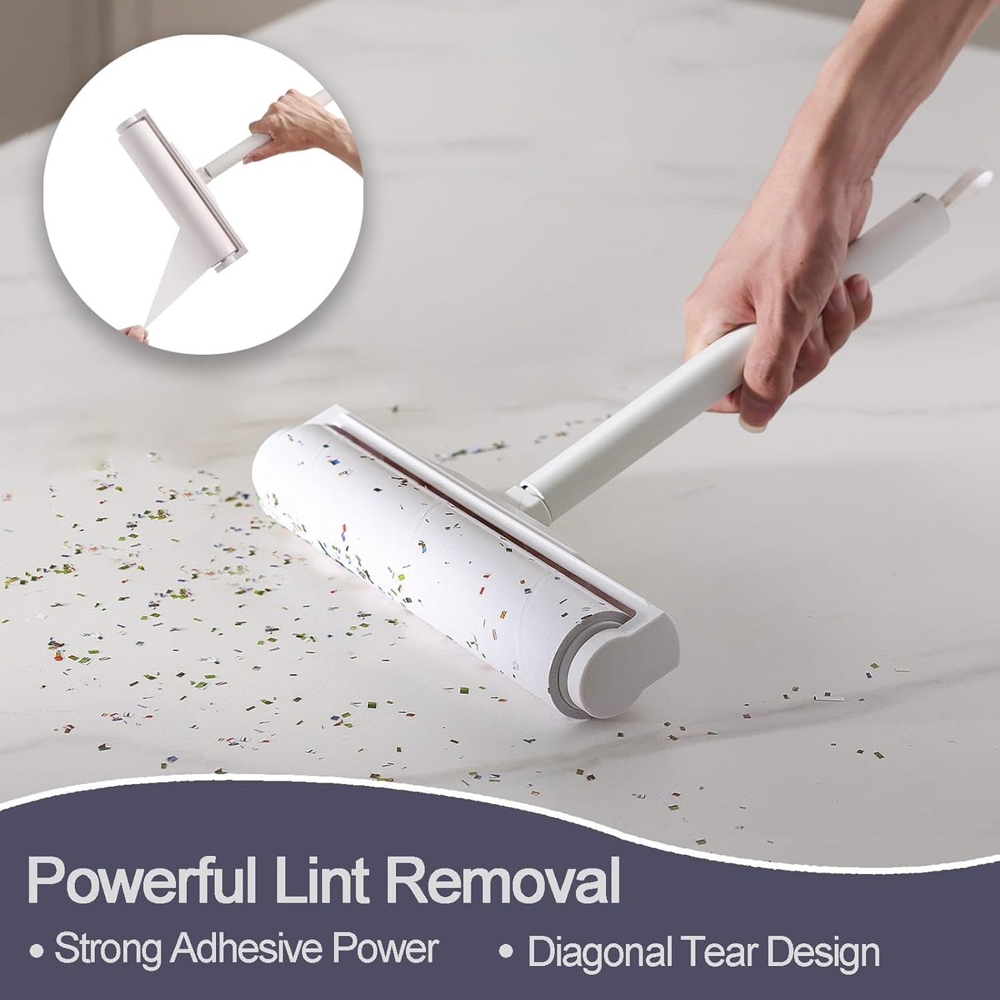 9.45 inch Large Surface Lint Roller Refills, Fits Most 9.45" Supersize Lint Rollers with 1.5" ID, Total 320 Easy Tear Sheets (Pack of 4)