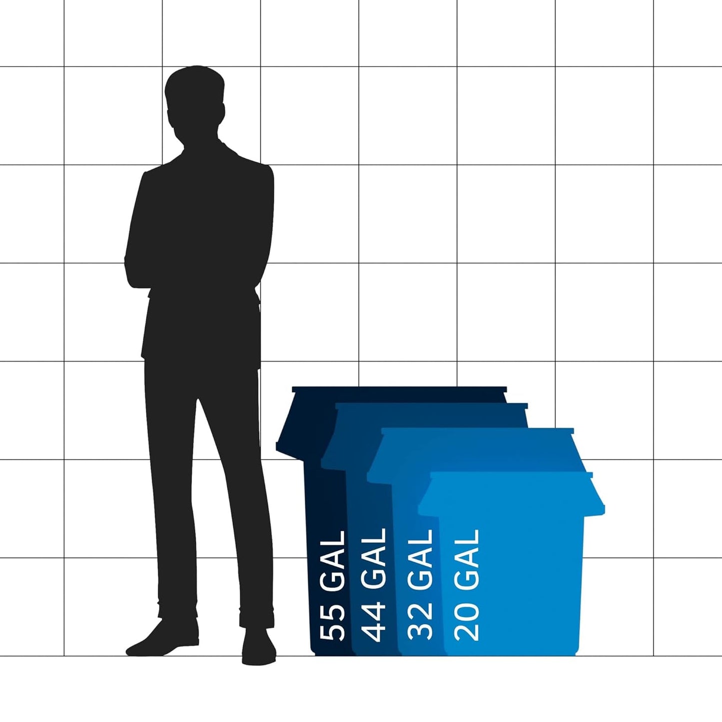 44 Gallon Black Round Commercial Trash Can