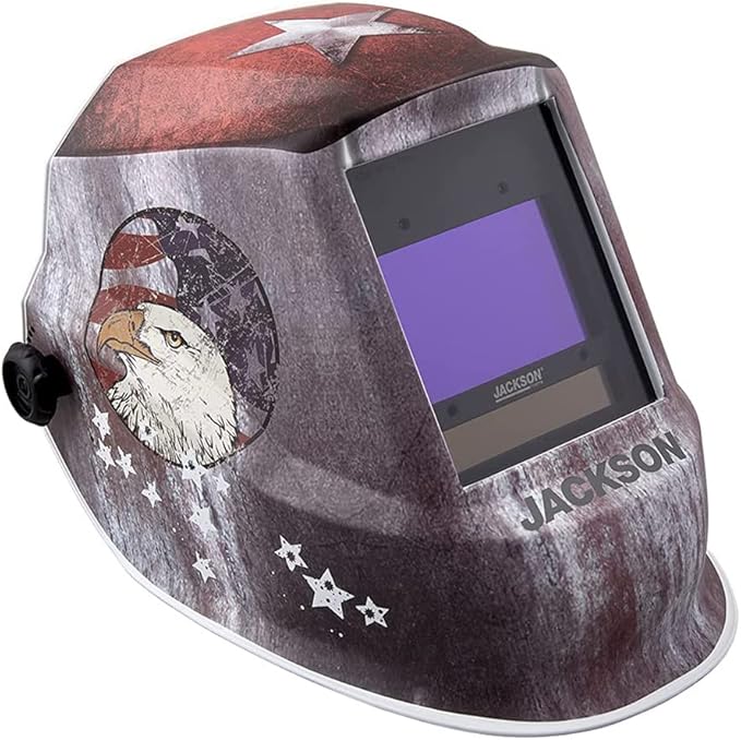 Jackson Safety Premium Graphic Welding Hood with ADF - Ultra Lightweight Auto Darkening Welding Helmet - ANSI Z87.1 (Multiple Styles)