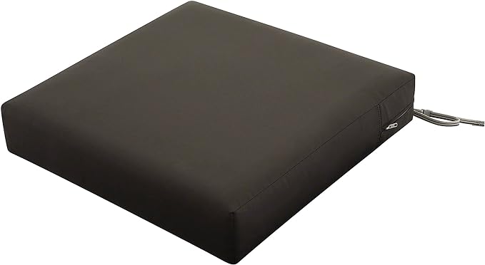 Classic Accessories Ravenna Water-Resistant 21 x 19 x 5 Inch Patio Seat Cushion, Espresso, Patio Loveseat Cushion