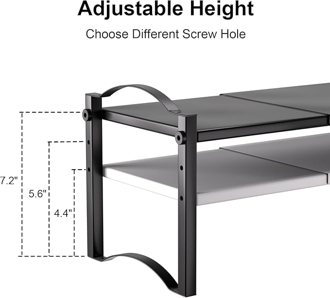 Expandable Cabinet Organizer Shelves, Countertop Shelf Organizers Storage for Kitchen Pantry, Spice Organization Rack, Desk Shelf, 2 Pack Stackable