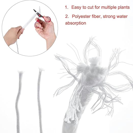 Drip Irrigation System, 33 feet 1/6 inch Self-Watering Planter Pot Automatic Water System Device Potted Violet self Watering Rope-30362