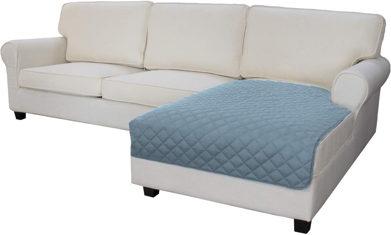 Easy-Going Sectional Couch Covers for Dogs L Shape Sofa Cover Reversible Sofa Slipcover Chaise Lounge Cover Furniture Protector Cover for Pets Dog Cat (42 x 68 inches, Light Blue/Light Blue)
