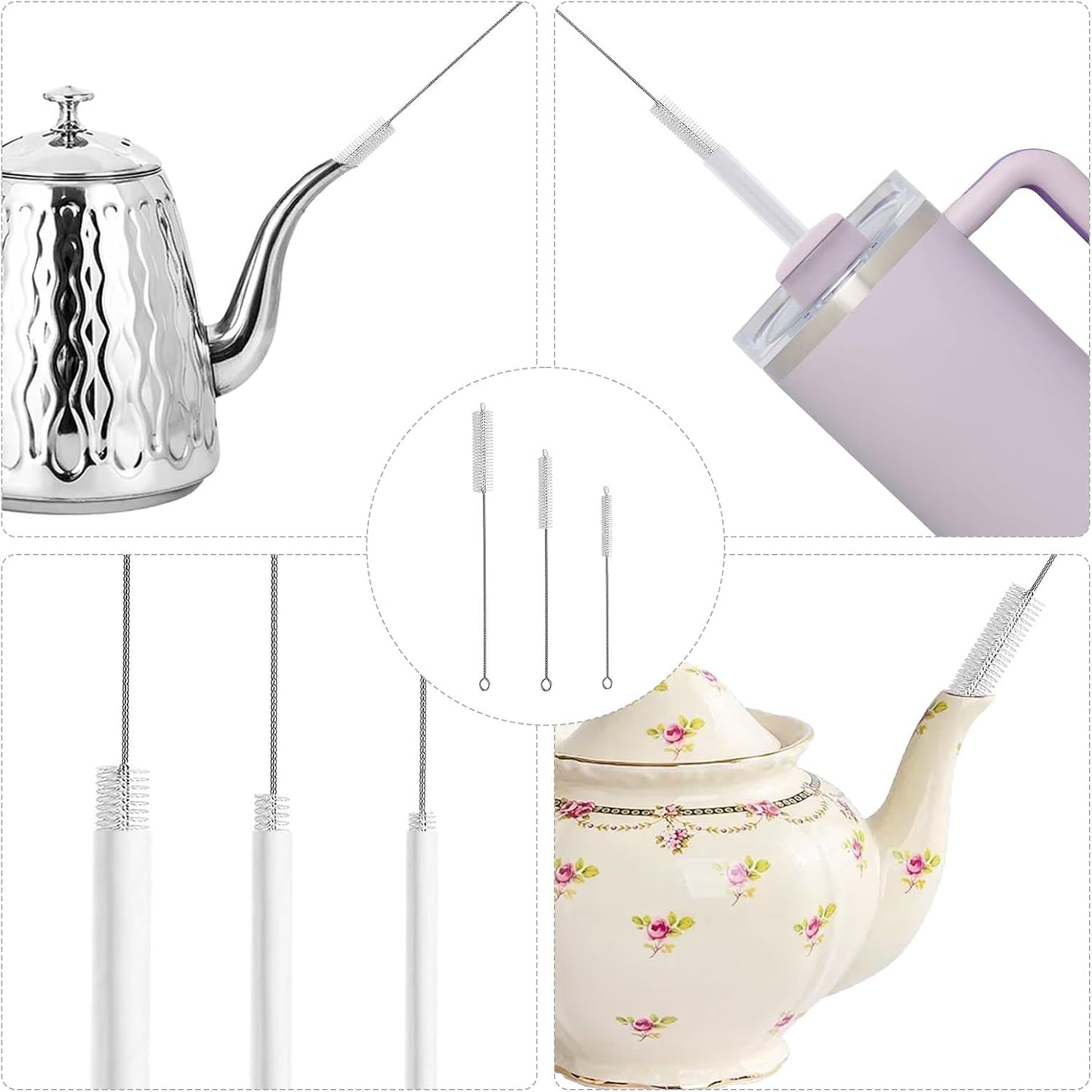 18Pcs Straw Cleaner Brush, Straw Cleaner with Extended Handle for Deep Cleaning, Straw Brushes for Drinking & Glass Straws – Reusable and Easy to Use