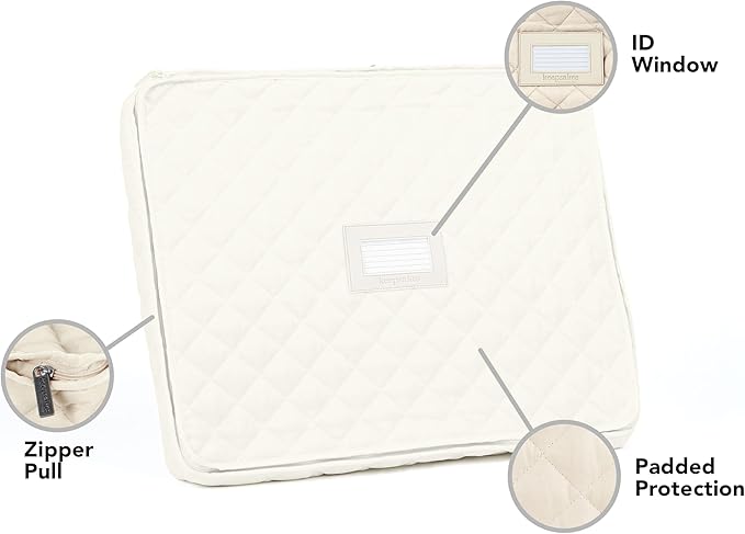 Covermates Keepsakes - Serveware Storage - Padded Protection - ID Window - Stain Resistant - Machine Washable - China Storage, Cream