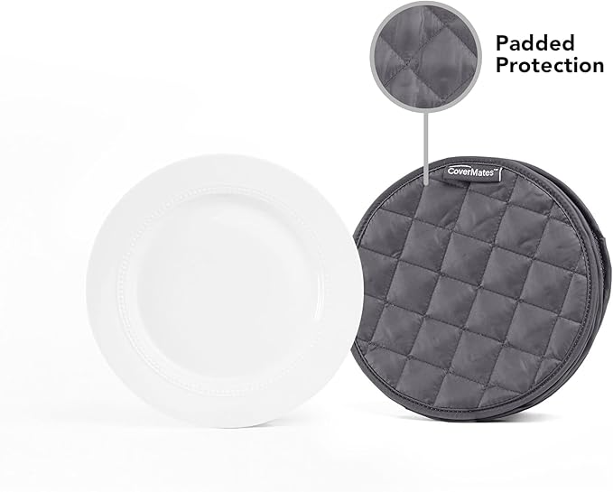 Covermates Keepsakes - Quilted Divider Set - Set of 4 - Scratch & Breakage Protection - Stain Resistant - Machine Washable - China Storage, Slate