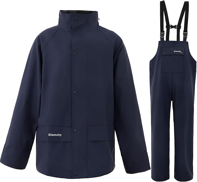 Rain Suit For Men & Women Waterproof Heavy Duty Rain Gear Reflective Jacket for Fishing Outdoor Work Raincoats