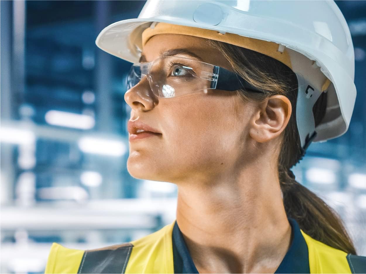 amoolo Safety Glasses for Men Bulk of 24, Protective Eyewear for Men Women, ANSI Z87.1 Impact Resistant Eye Protection for Work, Lab, Construction