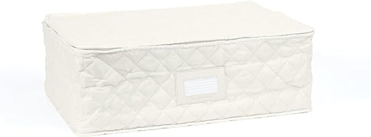Covermates Keepsakes - Serveware Storage - Padded Protection - ID Window - Stain Resistant - Machine Washable - China Storage, Cream