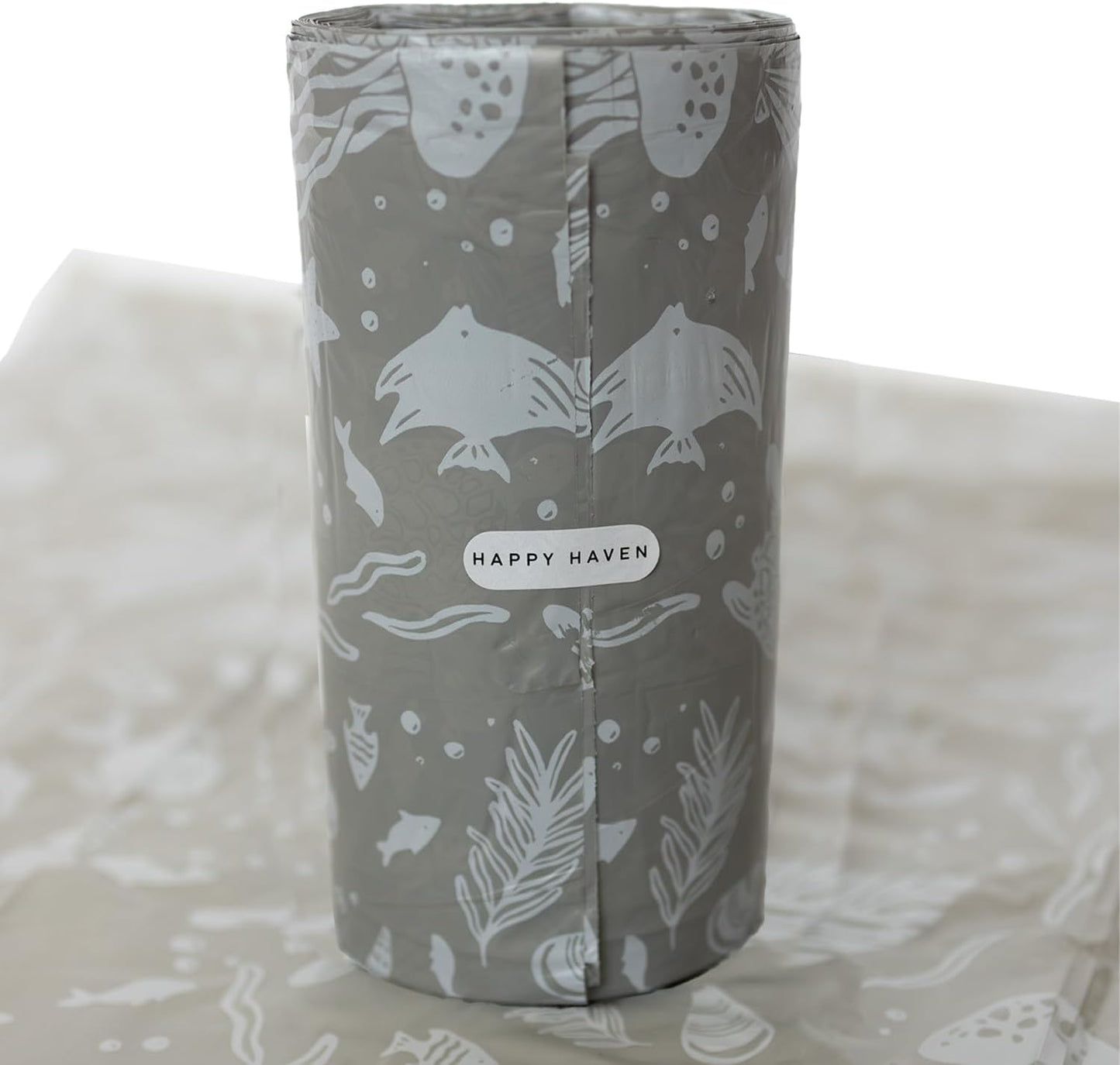 Happy Haven Trash Bags for 2,3,4 Gallon Trash Can, Small Garbage Bags - Bedroom & Bathroom, Decorative Cute Wastebasket Liner - 50 Count (Slate Seascape)