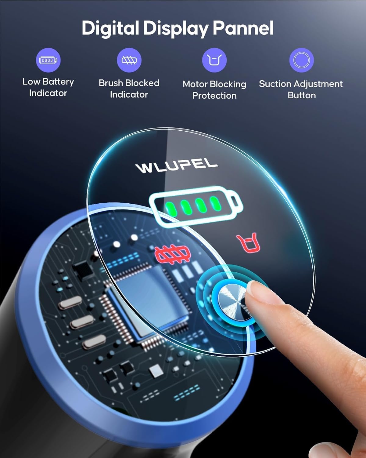 Cordless Vacuum Cleaner, 30Kpa/400W/45Mins Stick Cordless Vacuum Cleaner Rechargeable, 80000RMP Lightweight Handheld Vacuum for Home with LED Display Screen, for Hardwoods/Floors/Carpets/Pet Hair