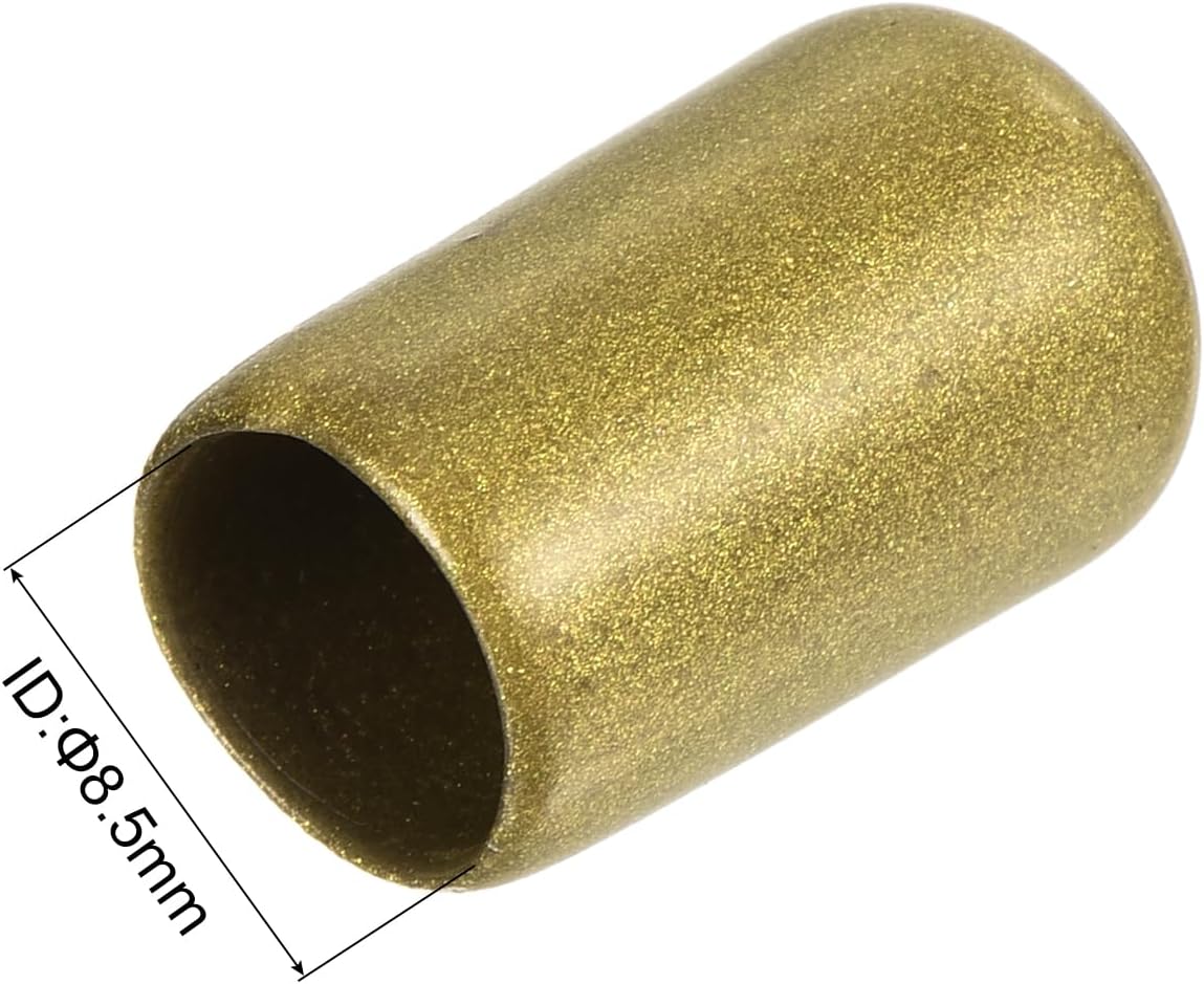 uxcell 20pcs Rubber End Caps 8.5mm ID Vinyl Round Tube Bolt Cap Cover Thread Protectors Gold