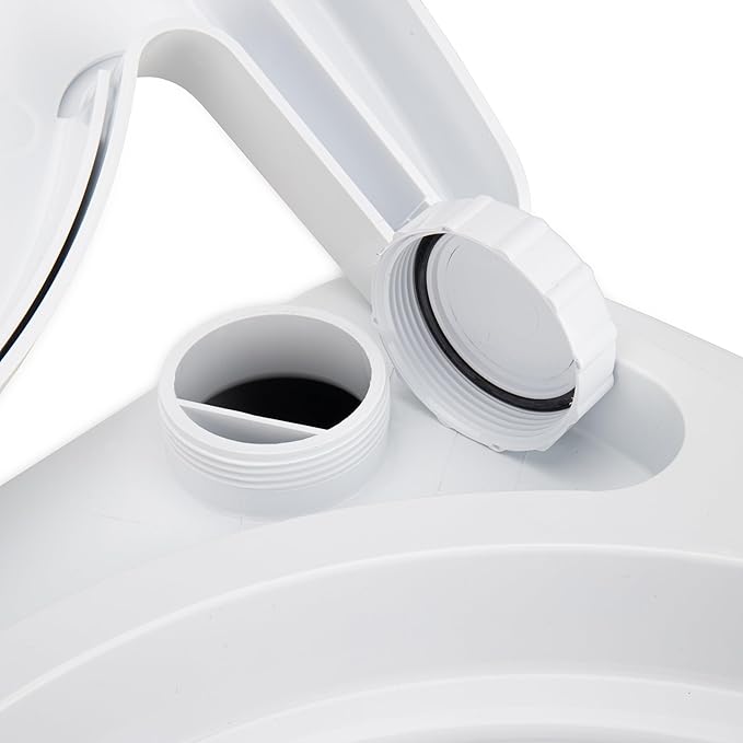 Camco RV Premium Travel Toilet - Features a 5.3-Gallon Detachable Holding Tank, Pump Flush Design & Spring-Loaded Latch (41544)