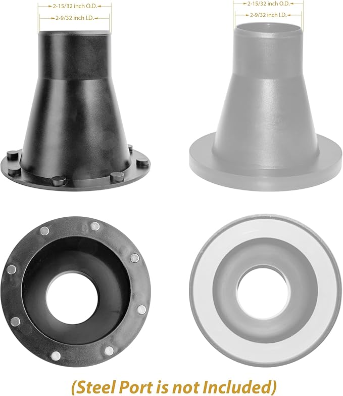 O'SKOOL 2-1/2" Dust Collection Steel Port, 2 Pack, for 4-inch Magnetic Dust Collection Coupler (Magnetic Port is not Included)