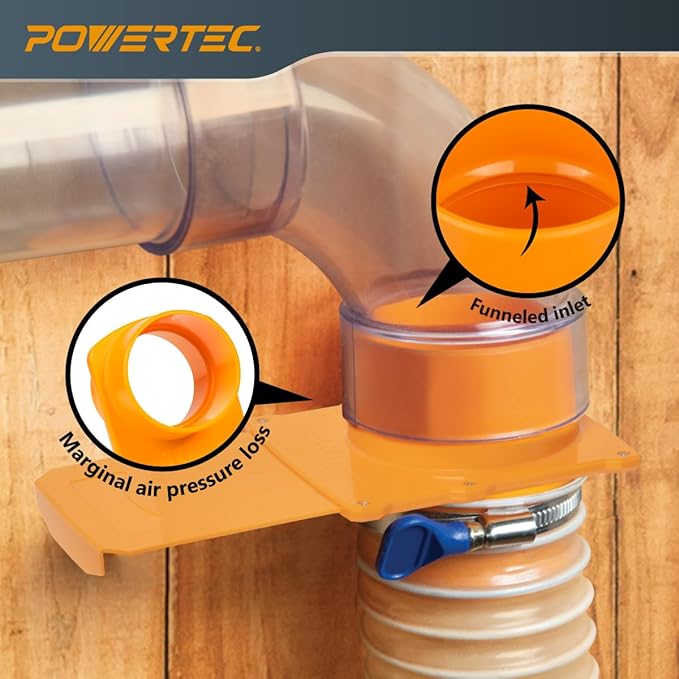 POWERTEC 6 Inch Blast Gate, Anti-Clog & Easy-Clearing Blast Gate for Dust Collector & Dust Collection Fittings, 4PK (70385-P4)