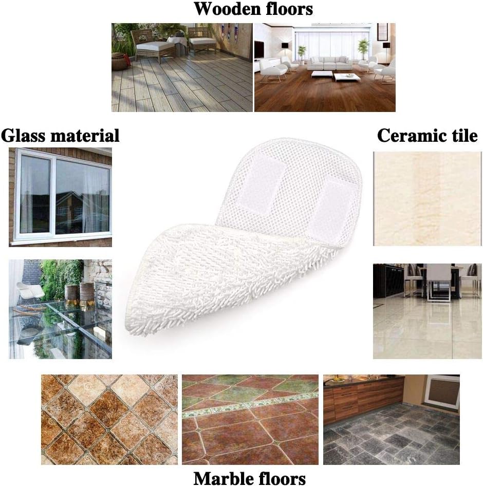 Sienna Luna Replacement Pads Microfiber Mop Pads Fit for Steamer Head SSM-3006 Series Hard Floor Mop Washable Durable Cloth Pads 6 Pack