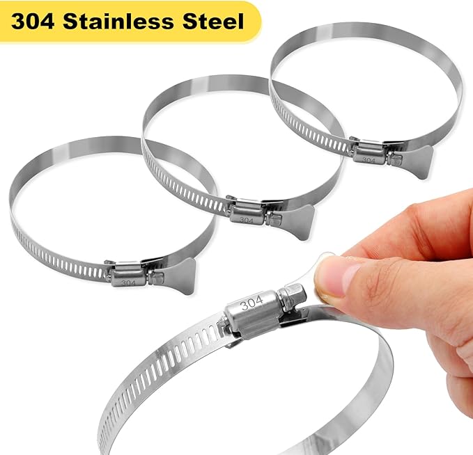 4"x10'Dust Collection Hose，4 inch Collector Flexible Tube with 304 Stainless Steel Clamps,PVC 4 Dust Collection Hose- Puncture Resistant (4" x 10')