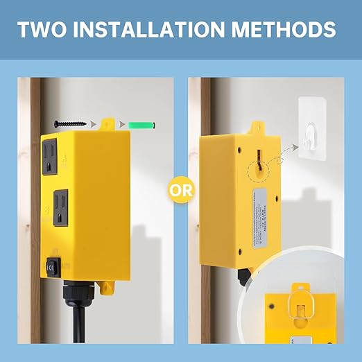 Ortis Automatic Vacuum Switch with Auto/On/Off Control, Smart Current Sensing, and Delayed Vacuum Start to Prevent Overload and Breaker Trips,Ensuring a Safer and Cleaner Workspace, Yellow