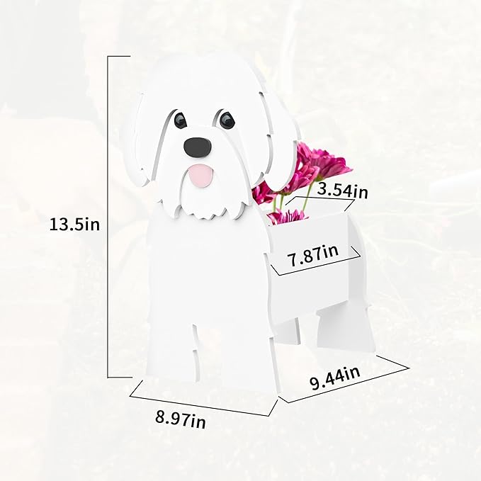 Shih Tzu Dog Planter, Pet Shape Garden Pots Plant Pots for Indoor/Outdoor Gardens Decoration, Cute, Surprise Gifts/Souvenirs for Pet Lovers