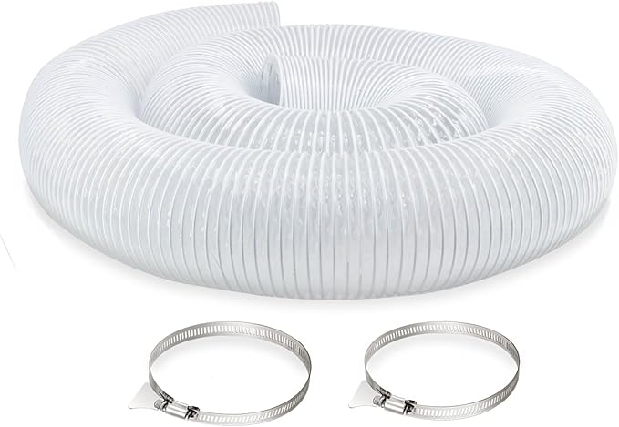 JUYO VONSAN 10 inch Dust Collection Hose 10ft Heavy Duty Flexible PVC Dust Collector Hose With Clamps (PVC, 10IN-10FT)