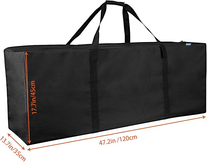 INFANZIA 47 inch Duffel Travel Sports Equipment Bag, Long Luggage Bag with Upgrade Zipper Water Resistant, Extra Large Foldable Storage Bag for Camping, Tent, Tripod, Fishing