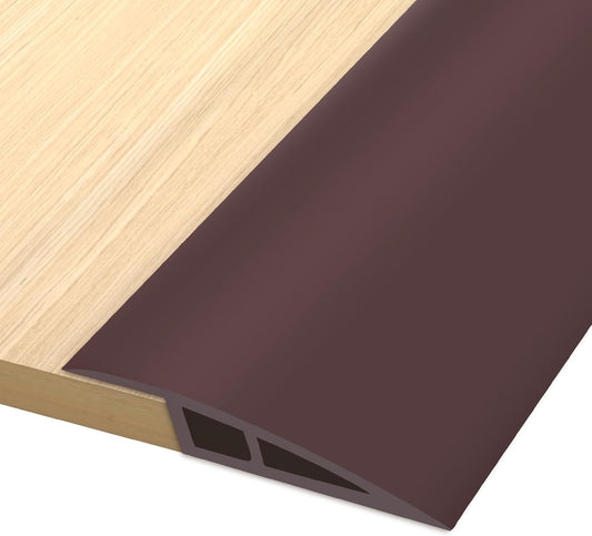 Vinyl Door Threshold Flooring Transition Strip Self Adhesive Carpet Edging Strip for Laminate Doorway Edge Threshold from 2/5" to 3/5" (Coffee, 3.3 Ft)