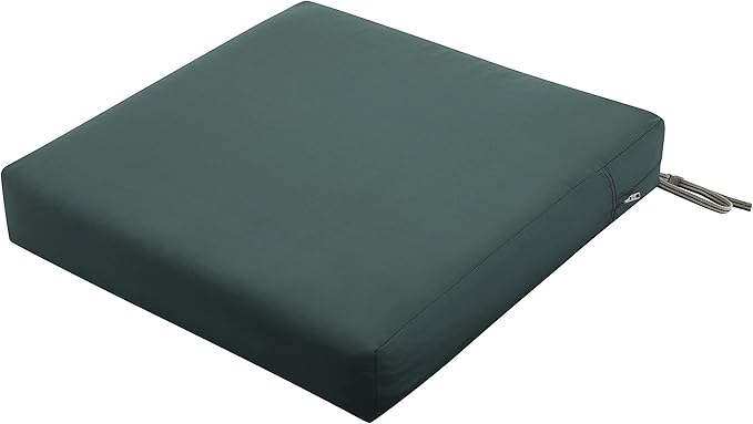Classic Accessories Ravenna Water-Resistant 21 x 19 x 5 Inch Patio Seat Cushion, Mallard Green, Patio Loveseat Cushion