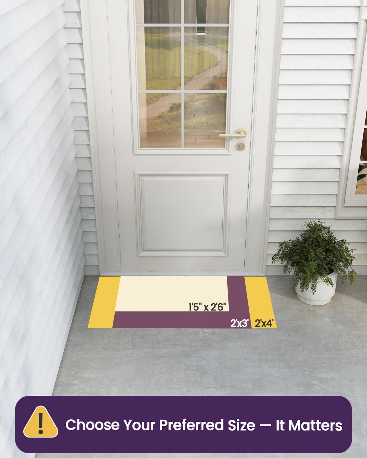 DEXI Front Door Mat Outside Entrance, Heavy Duty Non Slip Low Profile Doormat for Entryway, Trap Dirt and Moisture Welcome Mats, Easy Clean, Patio, Garage, 3x2, Brown