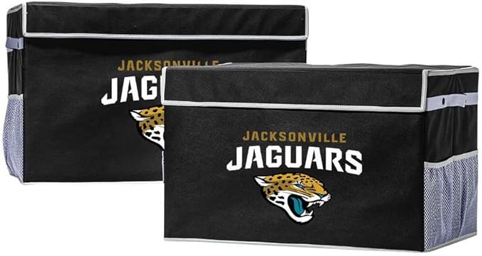 Franklin Sports NFL Storage Footlocker Bins - Large Folding Organizer Containers - NFL Team Office, Bedroom + Living Room Décor - Large + Small Bins