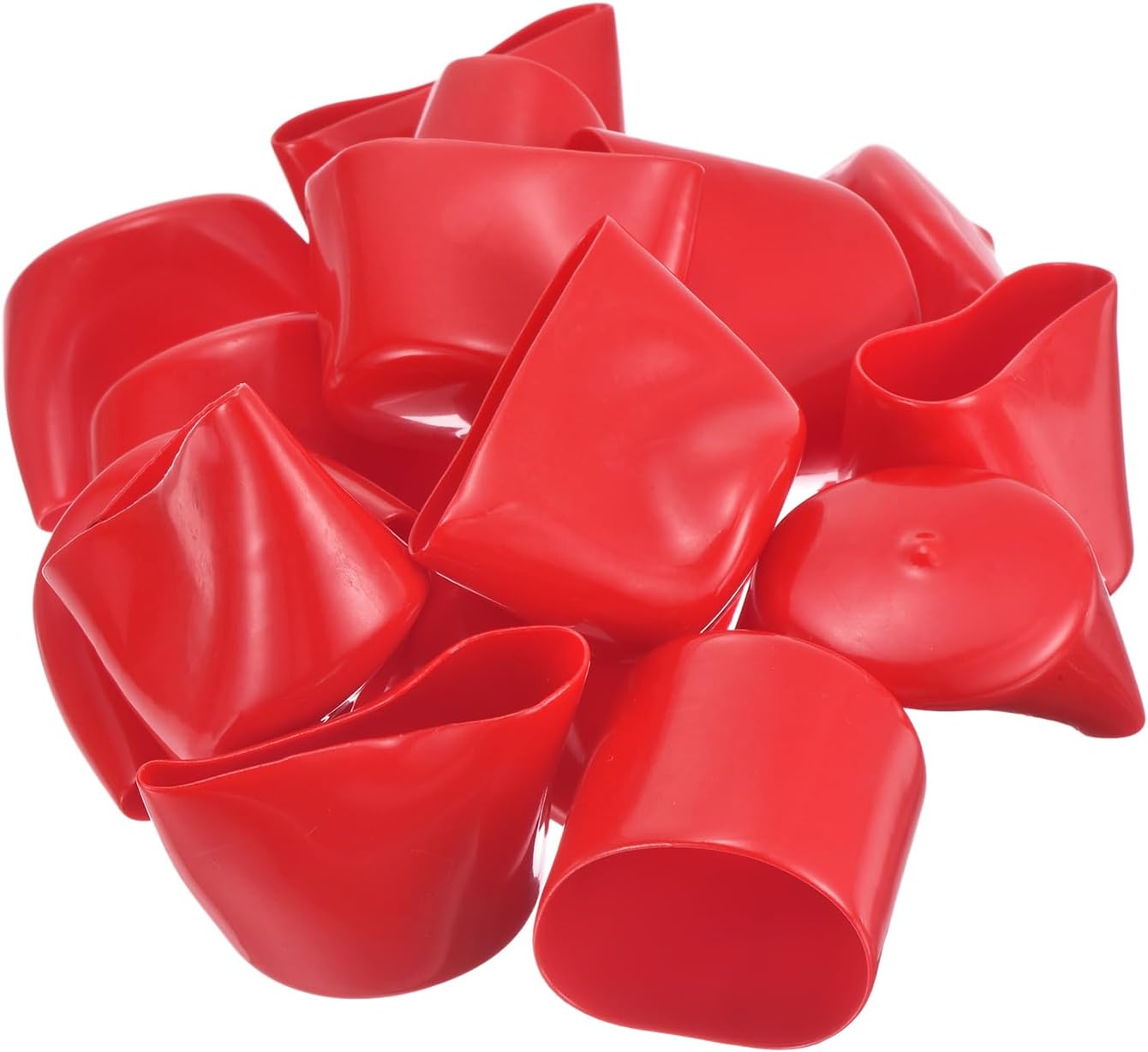 uxcell 20pcs Rubber End Caps 47mm ID Vinyl Round Tube Bolt Cap Cover Thread Protectors Red