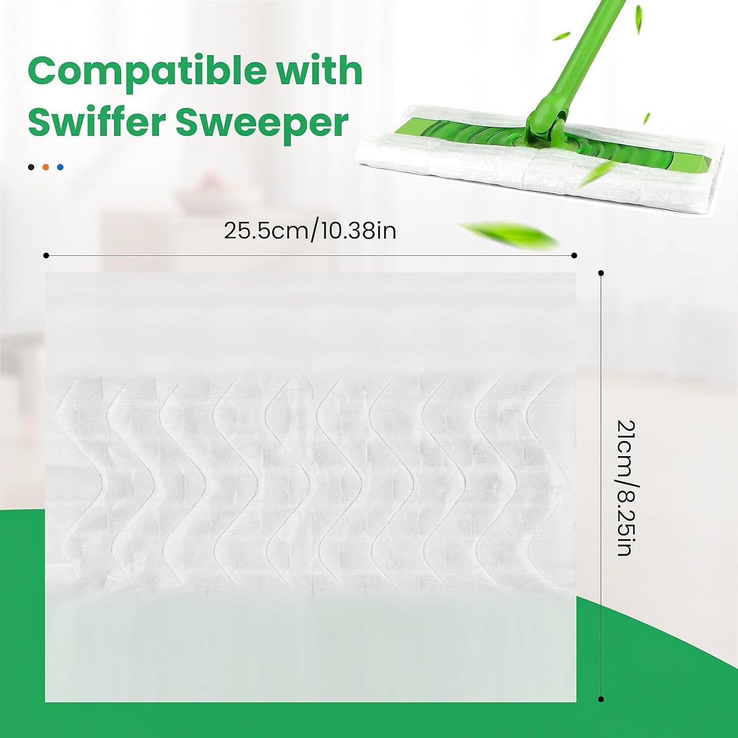 60 Count Dry Sweeping Cloths Compatible with Swiffer Sweeper Heavy Duty Pet Pads Refills Cleaning Dust and Hair,Disposable Mop Pads Refills