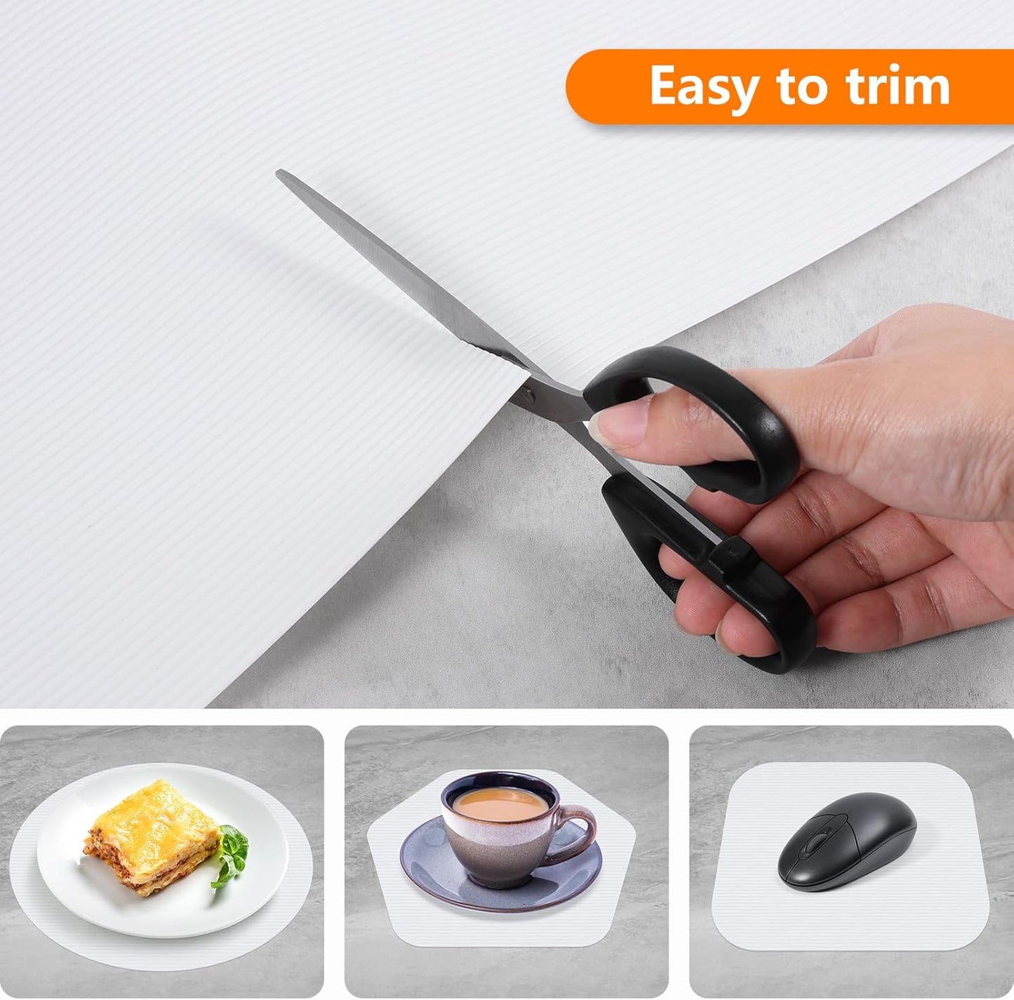 Shelf Liners for Kitchen Cabinets Drawer Liner Non Adhesive Cupboard Mat EVA Material Waterproof Refrigerator Mats Washable Fridge Liner for Cupboard and Desks Liner White 17.3 x 236.2 Inches