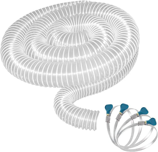 PVC Dust Collection Hose 2 1/2" x 10', Puncture Resistant PVC Dust Collection Hose, Flexible Clear PVC Dust Collectors for by Oycevila