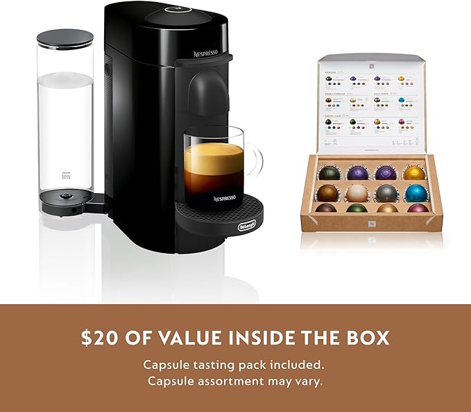 Nespresso Vertuo Plus Coffee and Espresso Maker By De'Longhi, Ink Black
