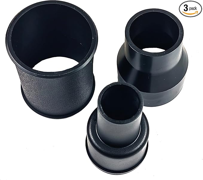 palart 3 Piece Vacuum Adapter Combo Kit Fits Wet Dry Vacuum Cleaners Connector Accessory, includes a 2-1/2 in. to 1-7/8 in. accessory adapter, a 1-7/8 in. to 1-1/4 in. and a hose-to-hose connector