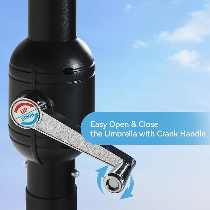 GREEN PARTY 15 ft Rectangle Patio Umbrella with Base Included, Double-Sided Table Umbrella with Crank, Large Outdoor Umbrellas for Patio Poolside Garden Backyard, Gold Yellow