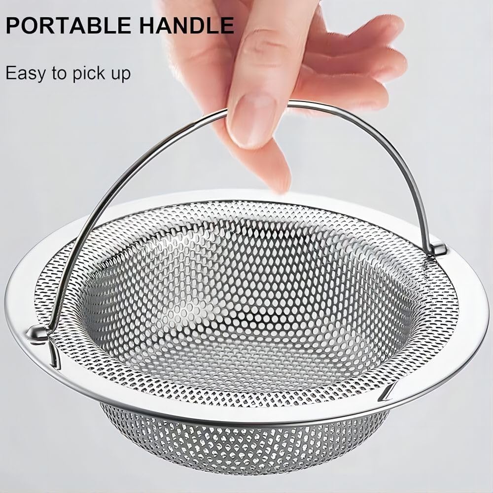 4 Pack Stainless Steel Sink Strainer Basket, Fine Mesh Drain Protector for Kitchen, Anti-Clog Rustproof Design, Dishwasher Safe Heavy Duty